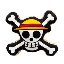 Almofada Formato Fibra One Piece Luffy Skull