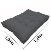 Almofada Futon Alto Oxford 120X100 Pallet Gigante Cinza Almofada Futon Alto Oxford 120X100 Pallet Gigante Cinza