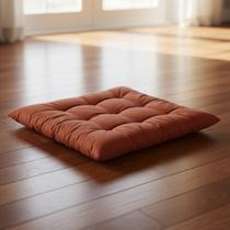 Almofada Futon Assento Decoração 60x60cm Flat Vários Modelos Terracota Almofada Futon Assento Decoração 60x60cm Flat Vários Modelos Terracota