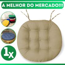Almofada Futton Assento De Cadeira Confortável Redonda Futton C/ Fitas De Amarrar 40x40CM