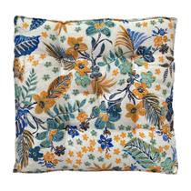 Almofada Futton Turco Wendy 42x42cm Plantas Azul