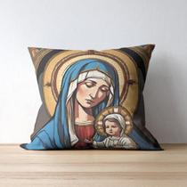 Almofada Gigante Retângular 50x70 Mãe Maria e Jesus manto Almofada Gigante Retângular 50x70 Mãe Maria e Jesus manto