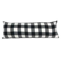 Almofada Grande 35X95 Para Dormir de Lado Encosto de Corpo Travesseiro Tumblr Decoração Xadrez Preto e Branco