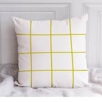 Almofada Grid 40x40cm Off White/Amarela