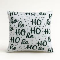 Almofada HoHoHo Tricot 50x50 Branco/Verde Almofada HoHoHo Tricot 50x50 Branco/Verde