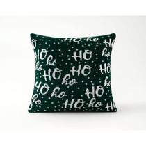 Almofada HoHoHo Tricot 50x50 Verde/Branco Almofada HoHoHo Tricot 50x50 Verde/Branco