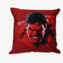 Almofada hulk vermelho fibra veludo 40x40cm red hulk