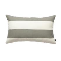 Almofada Impermeável Coleção Náutica - Listras Cinza e Offwhite Retangular