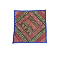 Almofada Indiana Bordada Floral 40 x 40 Cm