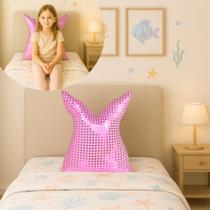 Almofada Infantil Grande Sereia Travesseiro Fofo Almofadão Para Cabeceira Decoração Quarto Cama Menina 75x60
