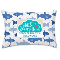 Almofada infantil Little Sleepy Head com fronha 13 x 18 Almofada infantil para dormir Melhor suporte para o pescoço, travesseiro ergonômico e fronha infantil Os melhores travesseiros para crianças (Fintastic Friends)