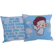 Almofada Infantil Para Cama ou Berço Oração Santo Anjo Estampa digital 01 Peça