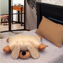 Almofada Infantil Travesseiro Cachorro Bichinho Pelúcia bege - bello lar decorações