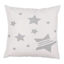 Almofada Infantil Vizapi 44x44cm Estrelas Branca e Cinza