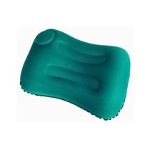 Almofada Inflável Verde Confortável Design Ergonômico Travesseiro Viagem Apoio Lombar Alta Qualidade Inflador Integrado
