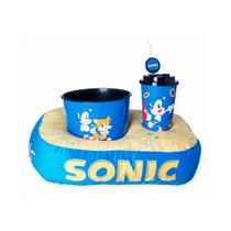 Almofada Kit Cinema Balde Pipoca Copo c/ Canudo Sonic