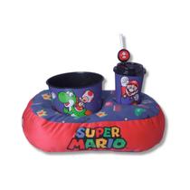 Almofada Kit Cinema Balde Pipoca Copo c/ Canudo Super Mario