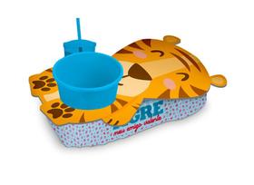 Almofada kit cineminha conjunto pipoca infantil - tigre