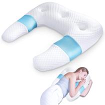 Almofada lateral SAHEYER em forma de U para alívio da dor corporal azul Almofada lateral SAHEYER em forma de U para alívio da dor corporal azul