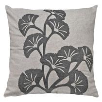 Almofada Linho Aplique Bouclé Mandala Flores Cinza Cru 50x50 Almofada Linho Aplique Bouclé Mandala Flores Cinza Cru 50x50