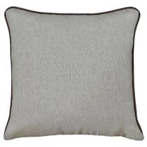 Almofada Linho Bege Cru Areia Lisa Com Viés Luxuosa 43x43cm