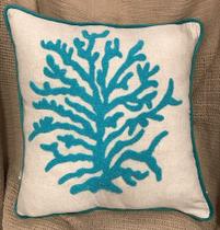Almofada Linho Bordada Coral - Decortextil