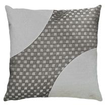 Almofada Linho Com Bouclé Macio Bege Renda Areia Luxo 45x45