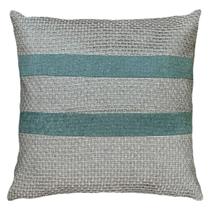 Almofada Linho Com Bouclé Renda Malha Verde Erva Doce 45x45
