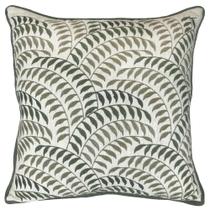 Almofada Linho Cru Oliva Bordado Fino Com Cordão 01 52X52cm - Decortextil
