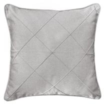 Almofada Linho Drapeada Costurada Areia Cru Com Viés 50x50