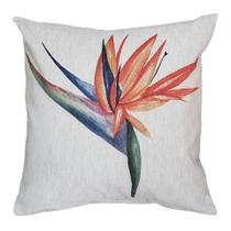 Almofada Linho Rústico Costela Adão Ou Flor Estrelícia 45x45