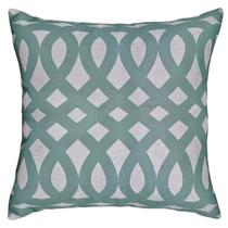 Almofada Linho Rústico Geometria Linha Verde/Cru Refil 45x45