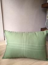 Almofada Linho Verde aplique Rami Bege 35 x 52 cm