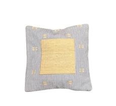 Almofada Listrado Azul c/ Mostarda