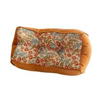 Almofada Lombar De Veludo Floral Vintage Multicolorida Com Design Ergonômico Para Decoração De Sofá,
