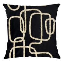 Almofada Luxor Black White 330 Bordado 50x50cm Belchior