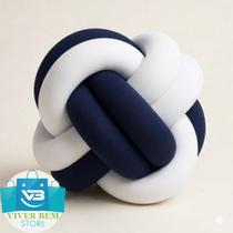 ALMOFADA MACIA NO ESCANDINAVO NOZINHO LUXO Cor:Azul Marinho branco