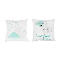 Almofada Macia Nuvem Verde Branca Fibra Siliconada 2un