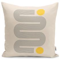 Almofada Manny Preta/Amarela 40x40cm - Serigrafada Frente e Verso