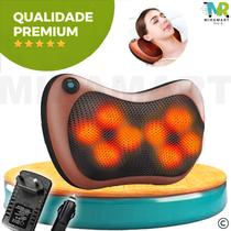 Almofada Massageadora Massageador Elétrico Shiatsu com infravermelho rotatorio Veicular Lombar Pescoço Pés