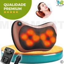 Almofada Massageadora Massageador Elétrico Shiatsu com infravermelho rotatorio Veicular Lombar Pescoço Pés