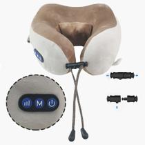 Almofada Massageadora Relaxante Pescoço Anti Estresse Dores Corpo Descanso Viagem Travesseiro USB Portatil Encosto de Massagem