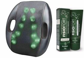 Almofada Massageadora Shiatsu Lumina 3d Bivolt + Pomada Fisiofort