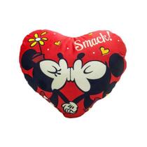 Almofada Mickey e Minnie Coração 23 x 34 Cm - Zona Criativa