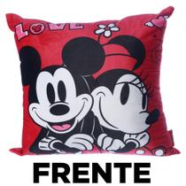 Almofada Mickey Minnie Love Aveludada 40X40Cm Oficial Disney