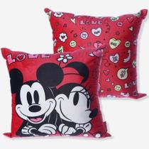 Almofada Mickey Minnie Love Aveludada 40x40cm Oficial Disney - Zona Criativa