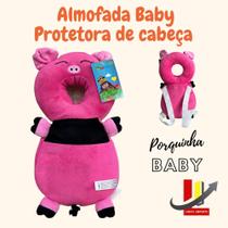 Almofada Mochila Protetora para Bebê Porquinho rosa