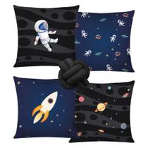 Almofada Moderna Com Zíper 43cm x 43cm + Almofada De Nó Escandinavo - Astronauta