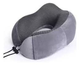 Almofada Nasa Travesseiro Pescoço Viagem Com Fecho Ajustável cinza