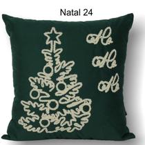 Almofada Natal 50x50 Suede Verde Escuro 24 Toque de Arte